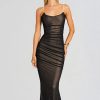 Autumn Chic Sexy Mesh Sheer Strap Long Dress