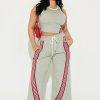 Women Casual Vest and Striped Pants Two-piece Set