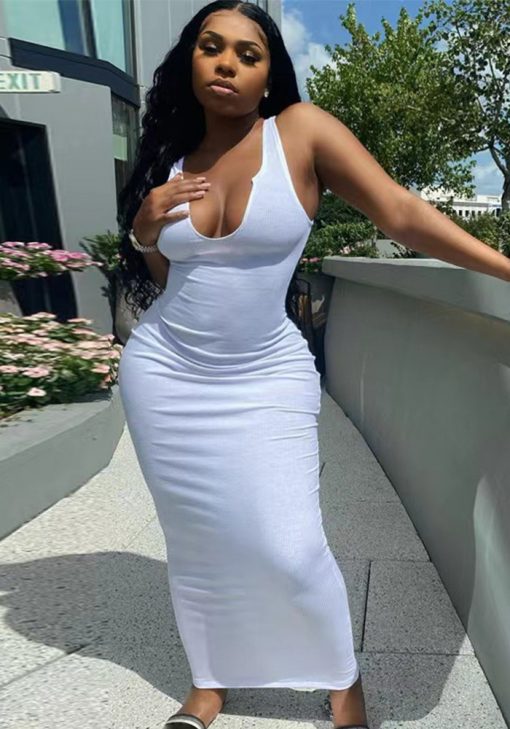 Women's U-Neck Halter Neck Tight Fitting Dress