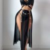 Sexy See-Through Cross Low Back Lingerie Set
