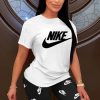 Women spring and summer Casual printed short-sleeved Top and shorts two-piece set